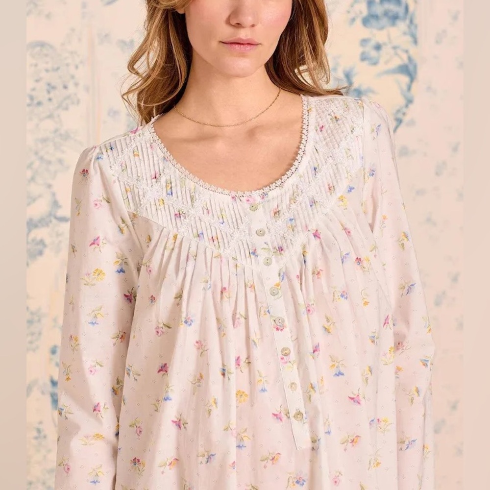 Cottage Posies Cotton Long Sleeve Ballet Nightgown